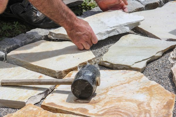 Stone Sidewalk Installation in Naperville